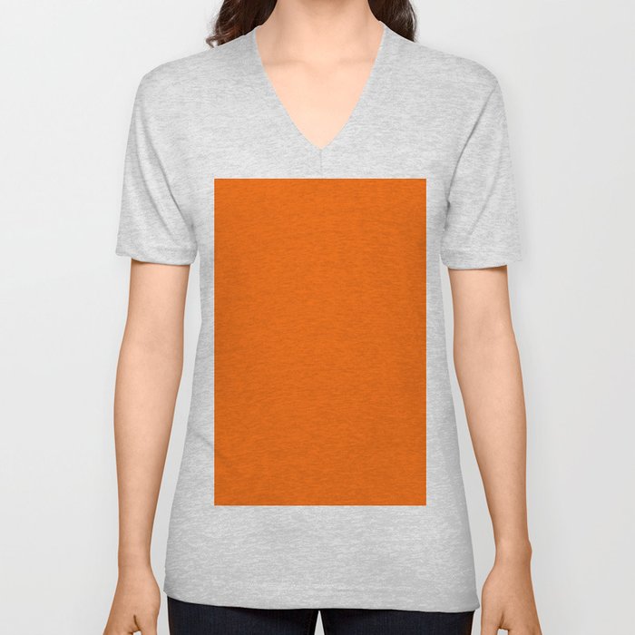 Safety Orange V Neck T Shirt