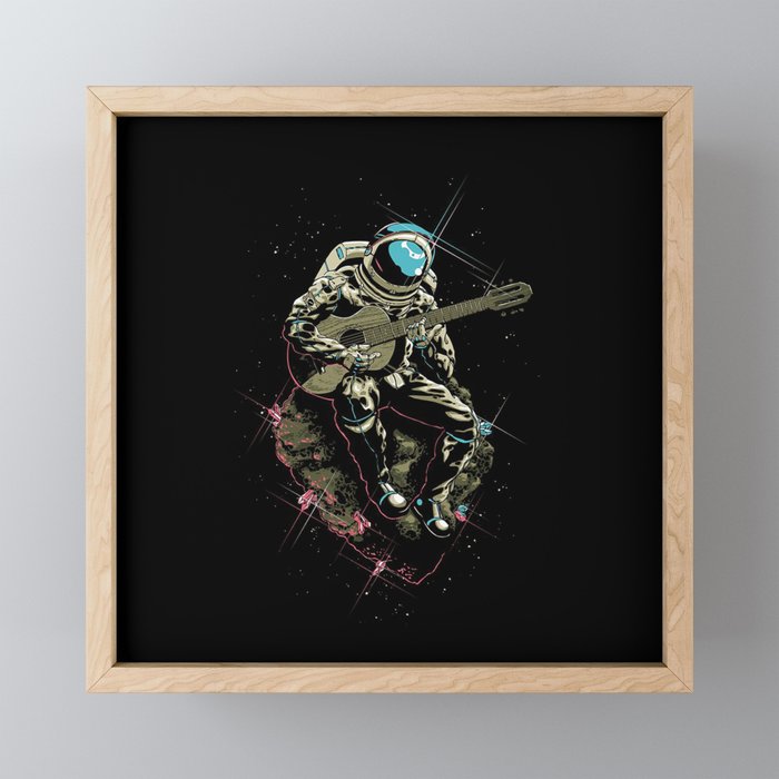 Space guitarist Framed Mini Art Print