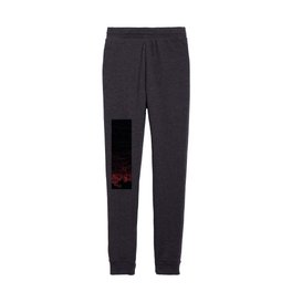 Digital Lava 1 Abstract Dark Design Black and Red Square Edit Distorted Image Illusion Kids Joggers