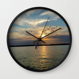 Okoboji Iowa Lake View Sunset  Wall Clock