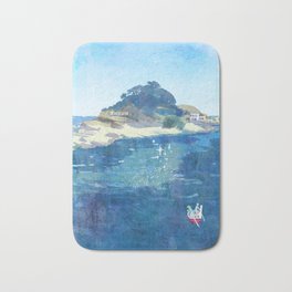 The Niemon Island Bath Mat | Digital, Nature, Painting, Landscape, Illustration 