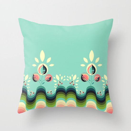 Happy Garden Throw Pillow