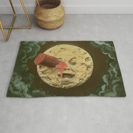 The Man in the Moon from 'A Trip to the Moon' 1902 Colorized  Area & Throw Rug