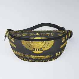 Ancient Egyptian Scarab Gold Obsidian Fanny Pack