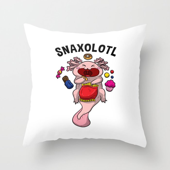 Axolotl Snaxolotl Shirt Funny Animal Pet Puns Kids Throw Pillow by Born Design | Society6 Axolotl Snaxolotl Shirt Funny Animal Pet Puns Kids Throw Pillow by Born Design | Society6