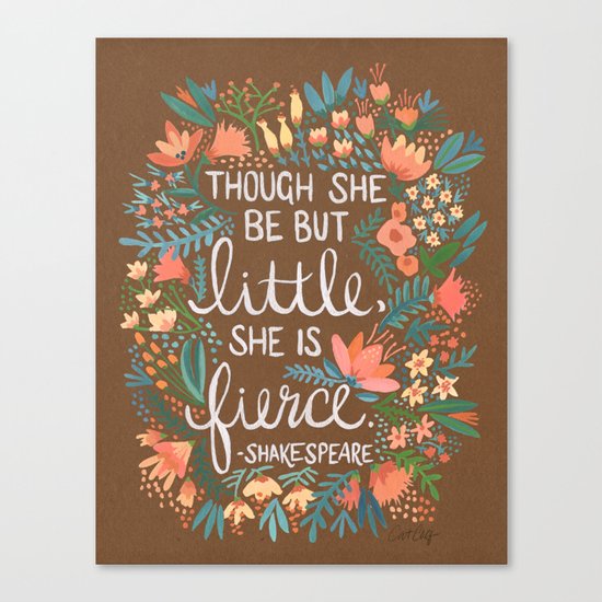 Little & Fierce on Kraft Canvas Print