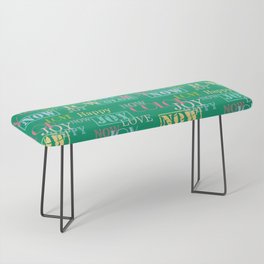 Enjoy The Colors - Colorful typography modern abstract pattern on green color background  Bench