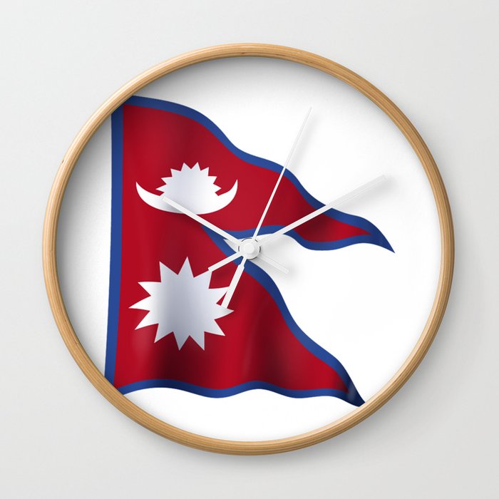 Nepal flag Wall Clock