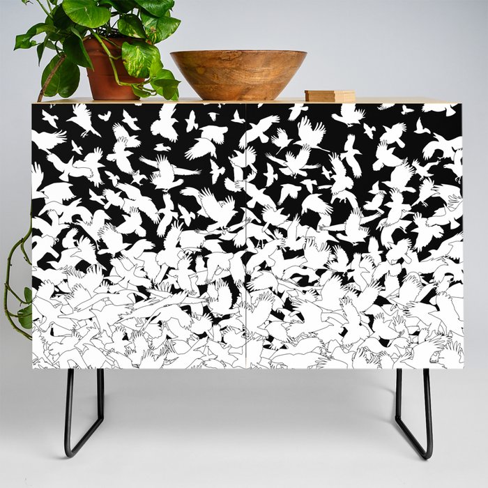 Dove Flying Birds Abstract Love Peace Hope Pattern Credenza