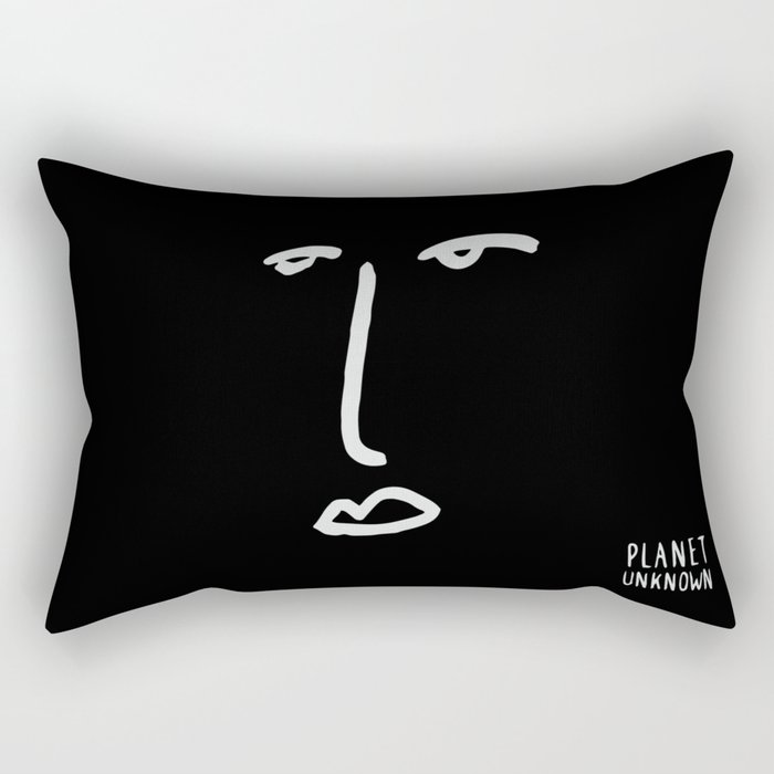 Facial Expression 02 black Rectangular Pillow