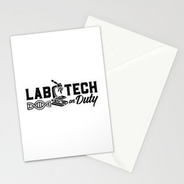 Lab Tech On Duty Science Laboratory Technician Stationery Card