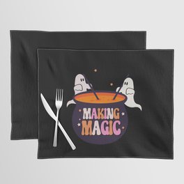Halloween ghosts making magic witch brew Placemat