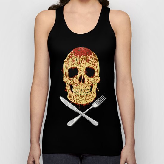 Spaghetti Skull Unisex Tank Top