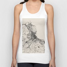 Palermo - Italy | City Map - Black and White Unisex Tank Top