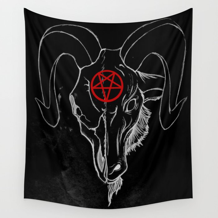 Head of Baphomet (with Sigil) Wall Tapestry
