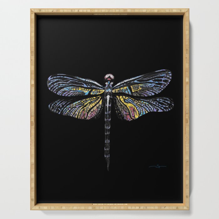 Dragonfly Pen Drawing Serving Tray