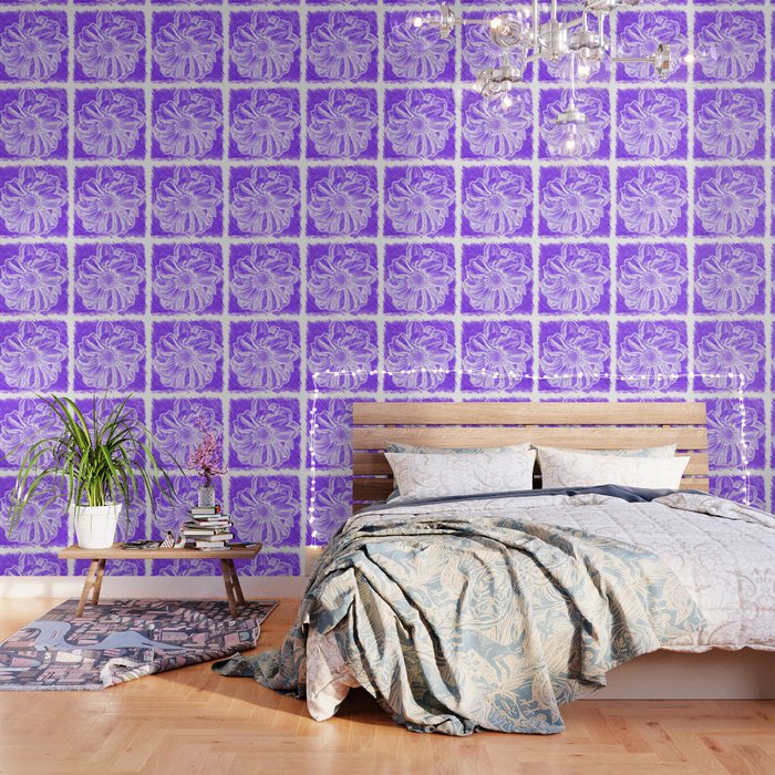 White Flower On Purple Crayon Wallpaper By Alexandratarasoff