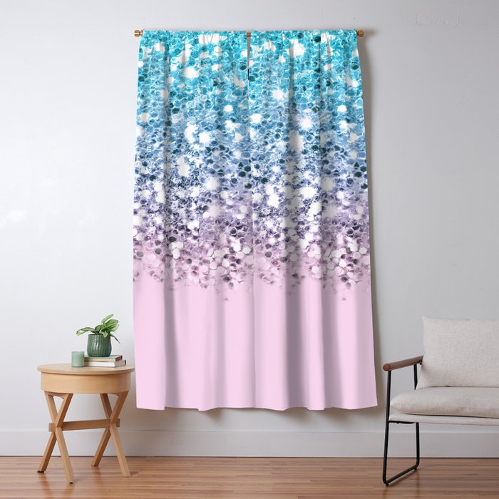 Sparkly Unicorn Blue Lilac Amp Pink Ombre Blackout Curtain