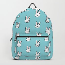 Cute Bunny Pattern (Blue) Backpack