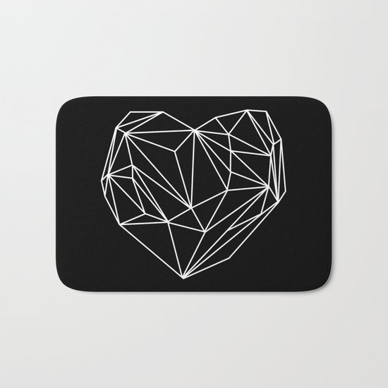 Heart Graphic (Black) Bath Mat