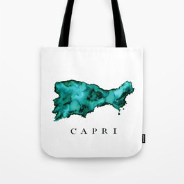Islands: Watercolor Map of Capri Tote Bag