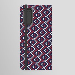 Minimalist Red and Blue Geometric Ornament Android Wallet Case