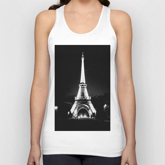 Paris Black & White Unisex Tank Top
