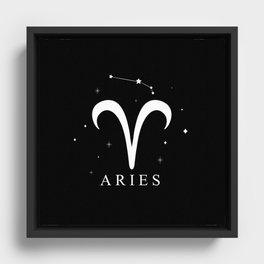 Aries Zodiac Sign Star Constellation Framed Canvas
