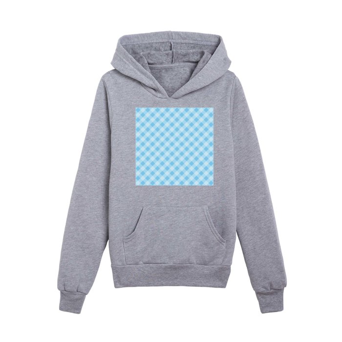 Country Cookout Blue Gingham Kids Pullover Hoodie