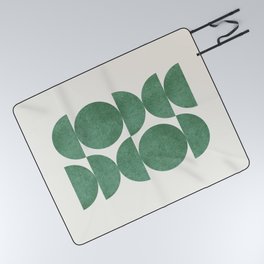 Green Retro Scandinavian - Mid Century Modern Picnic Blanket