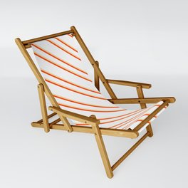 [ Thumbnail: White, Tan, and Red Colored Stripes/Lines Pattern Sling Chair ]