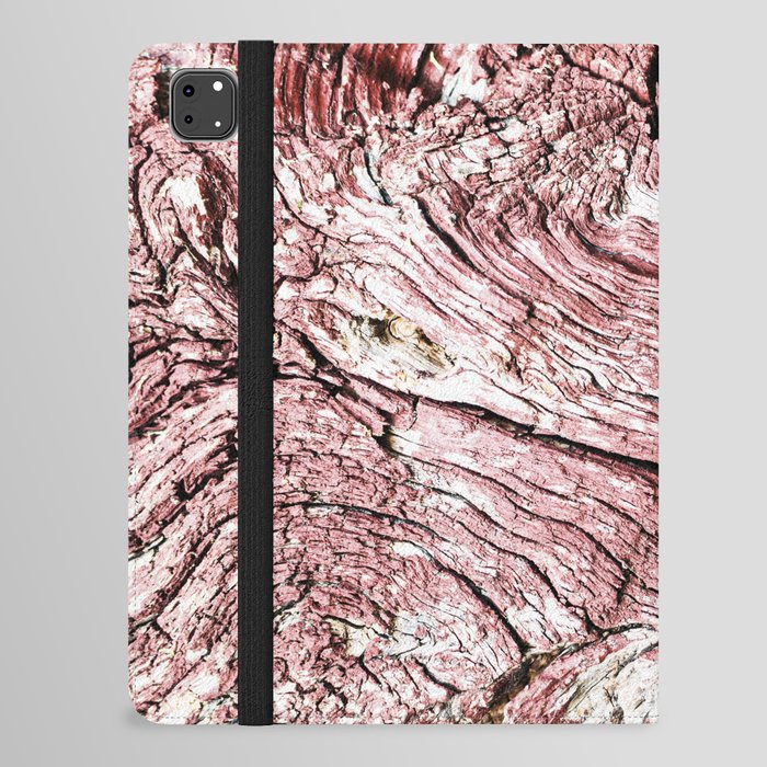 Texture design of an old rotten wood, badly cracked with time iPad Folio Case