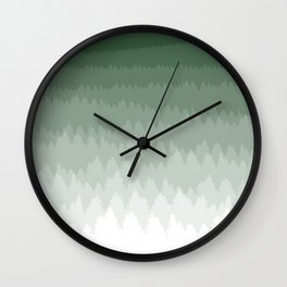 Green Ombré Forest Wall Clock