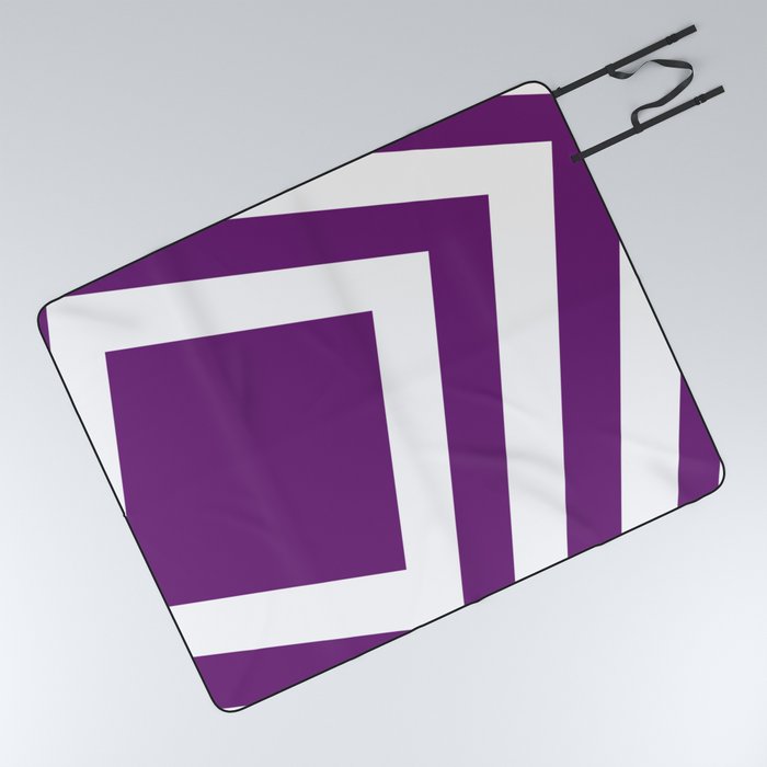 Dark purple squares background Picnic Blanket
