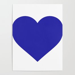 Heart (Navy Blue & White) Poster