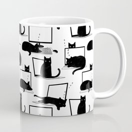 Cats Sitting on Laptops Coffee Mug