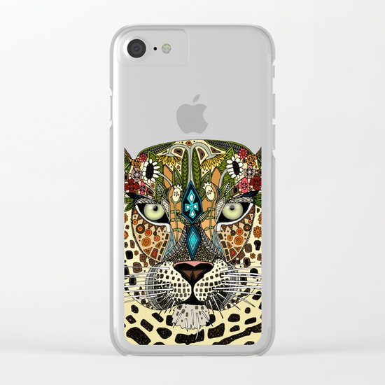 leopard queen blue Clear iPhone Case