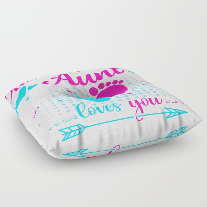 Pink Or Blue Aunt Loves You Floor Pillow