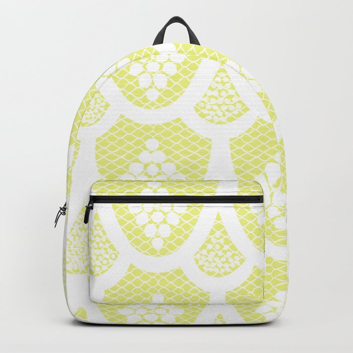 Palm Springs Poolside Retro Pastel Yellow Lace Backpack