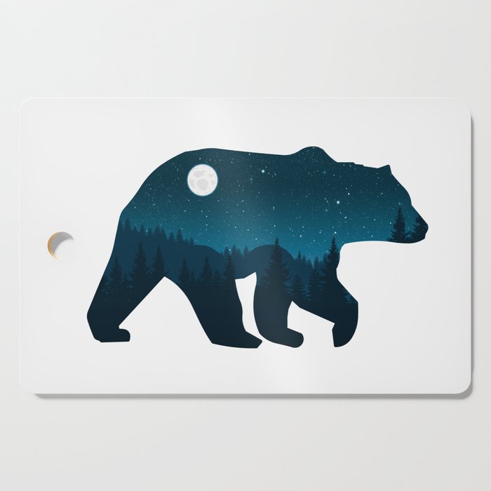 Night Forest Bear Cutting Board