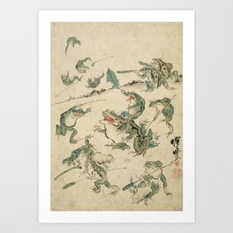 Battle of the Frogs Art Print