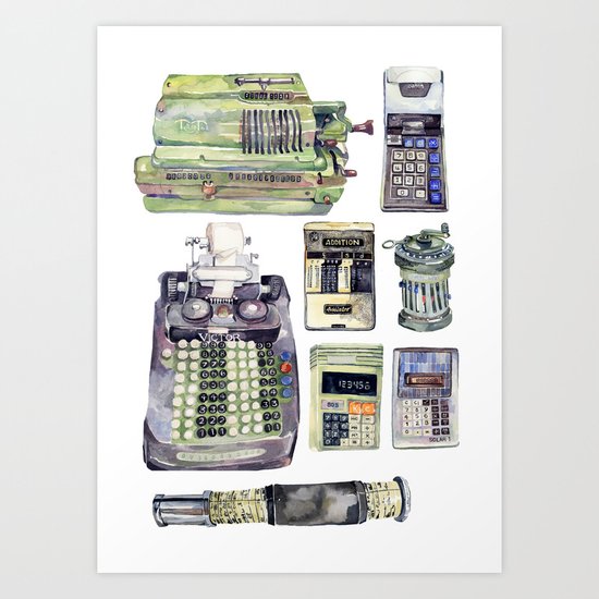 Counting Machines Art Print