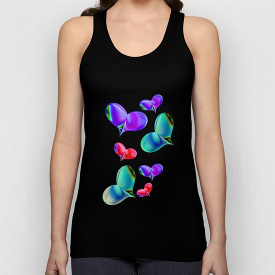 Love Hearts - white Valentine Unisex Tank Top