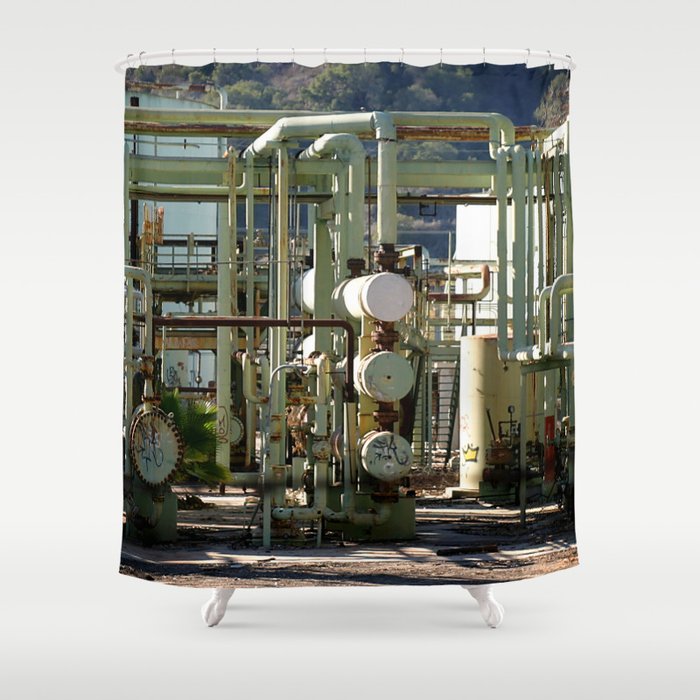 Oil Refinery In Ventura Shower Curtain