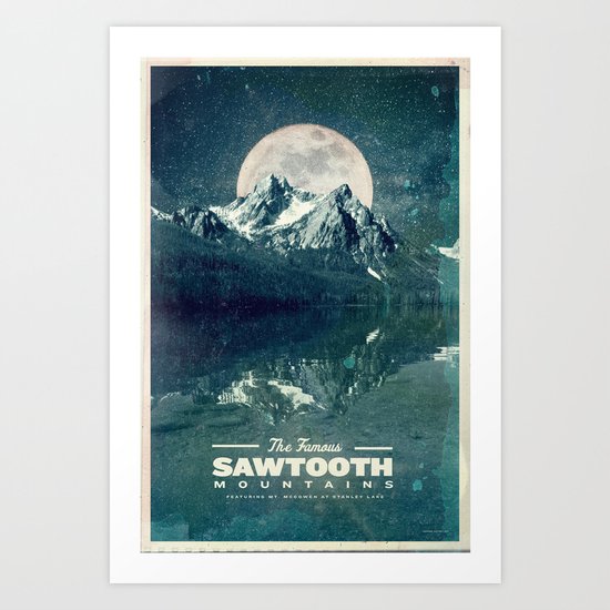 Sawtooths: Stanley Lake Art Print