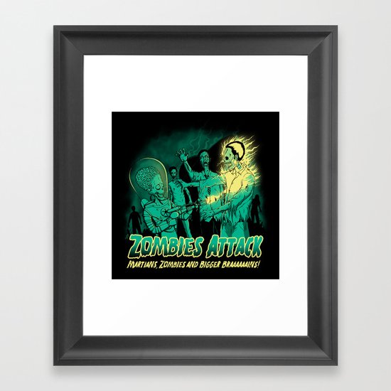 Zombies Attack Framed Art Print