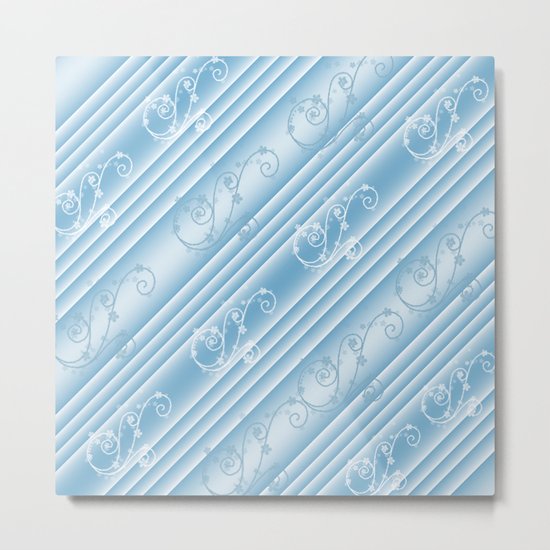Elegant Swirl and Stripes Abstract Metal Print