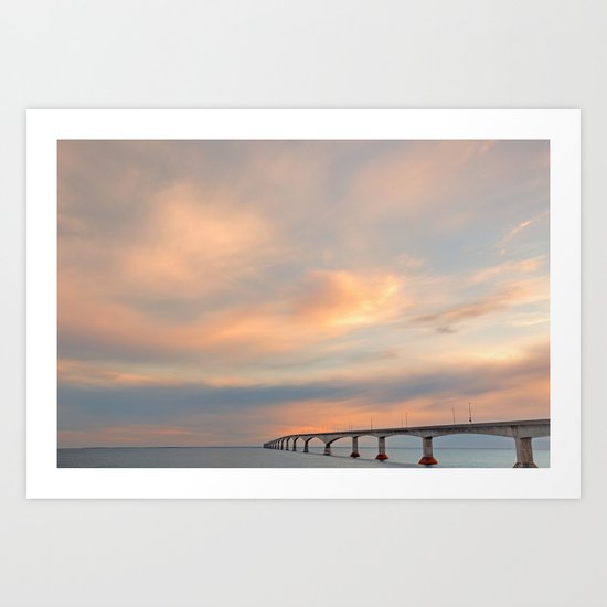 Sunset Sky Bridge Art Print