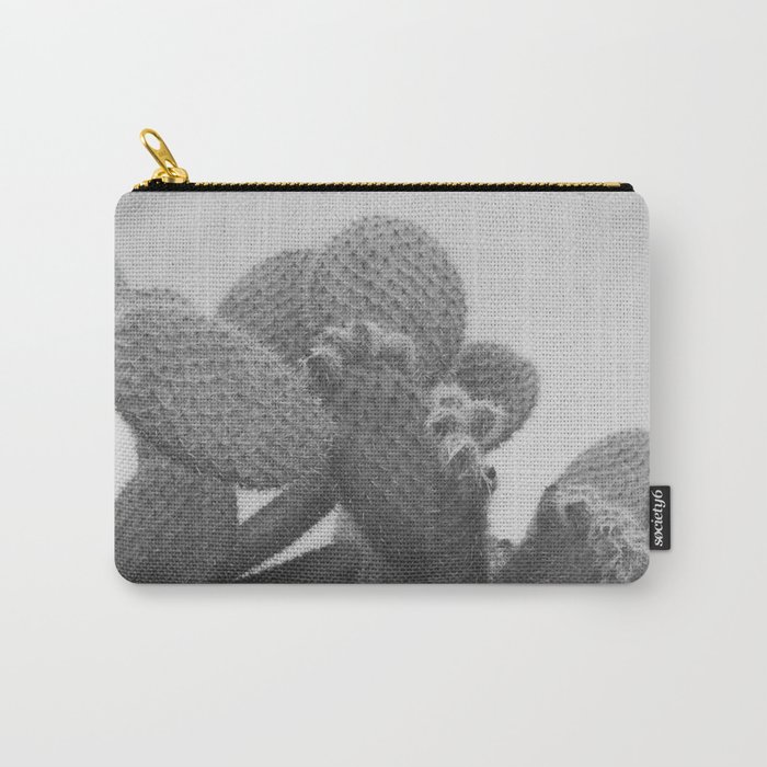 BLACK AND WHITE CACTUS Carry-All Pouch