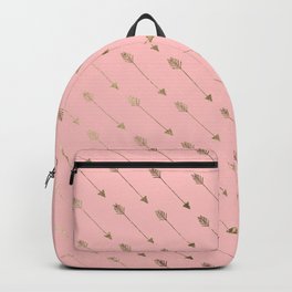 Bohemian elegant faux gold coral modern arrow pattern Backpack